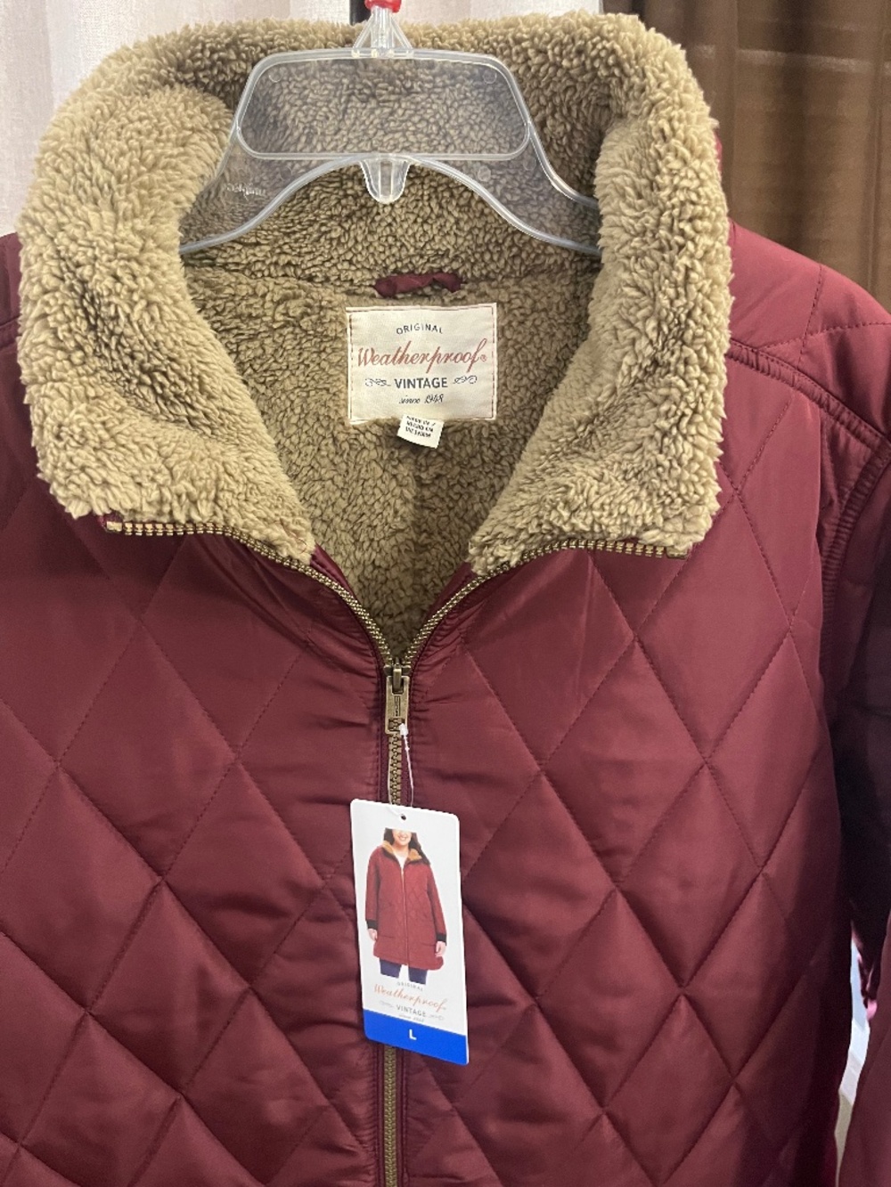 Original Weatherproof NWT Sherpa Lined Quilted long coat